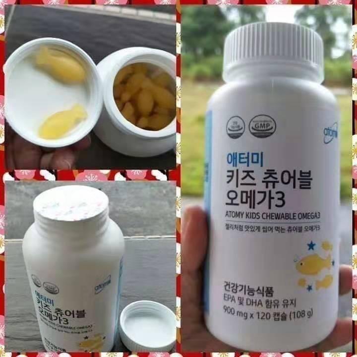 Atomy Kids Chewable Omega 3 (900mg x 120 Capsules), Health & Nutrition