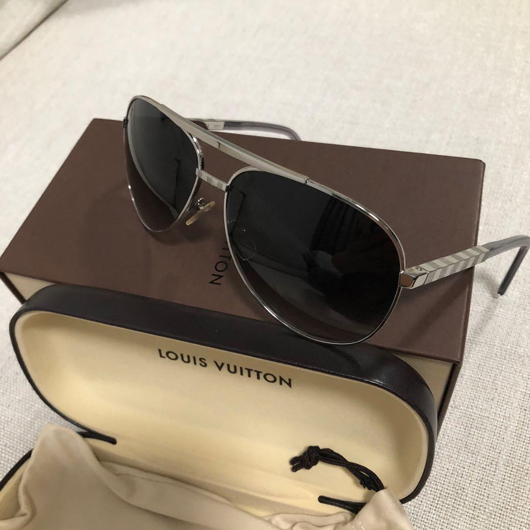 Authentic+Louis+Vuitton+Attitude+Pilot+Sunglasses+Silver+Z0340U+61+14 for  sale online