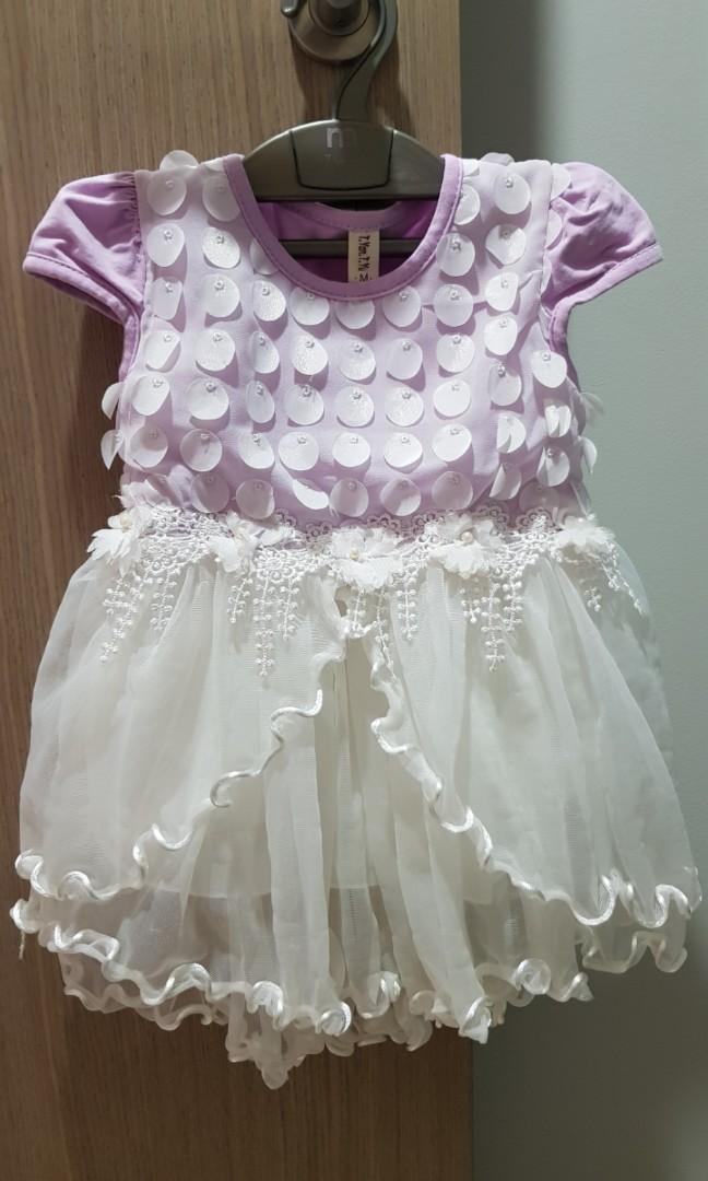 purple color dress for baby girl