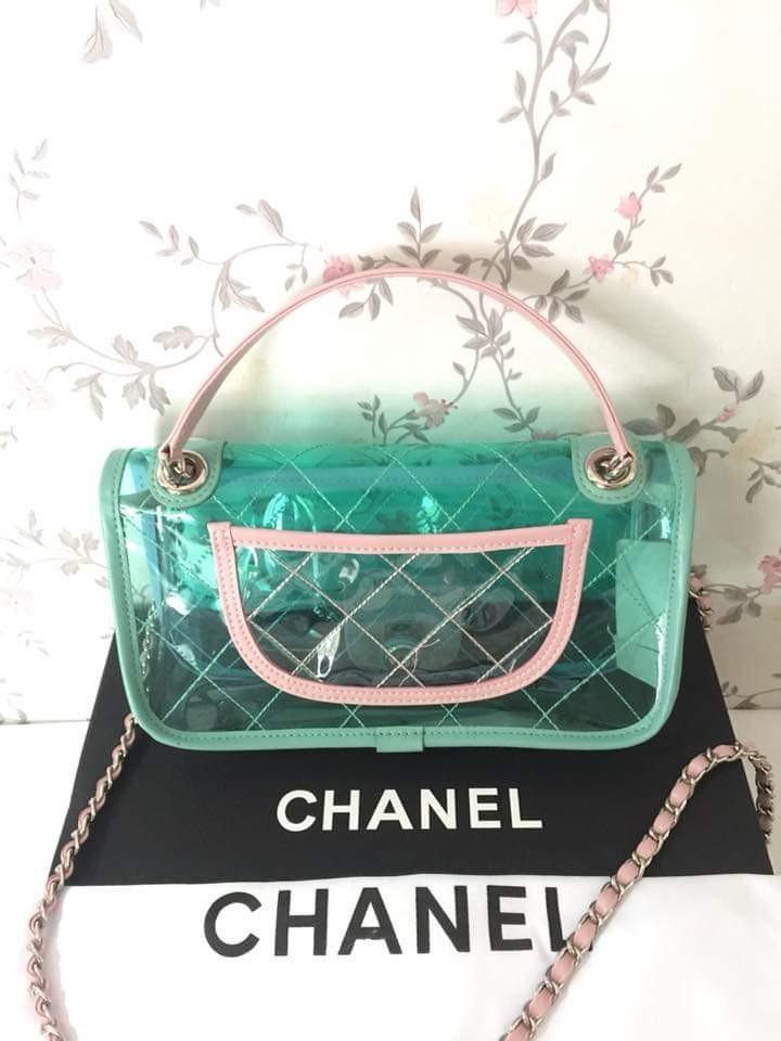 CHANEL CLEAR BAG COMPLETE WITH BOX DUSTBAG AND CARDS, Luxury, Bags
