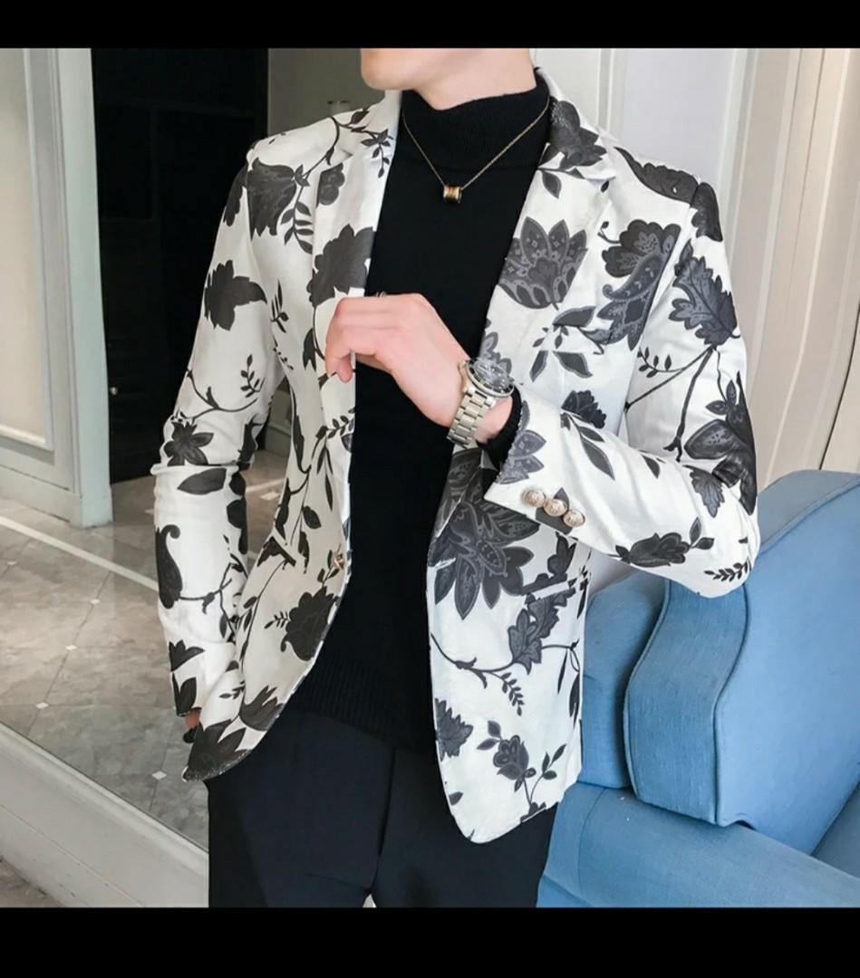 White floral blazer mens outlet