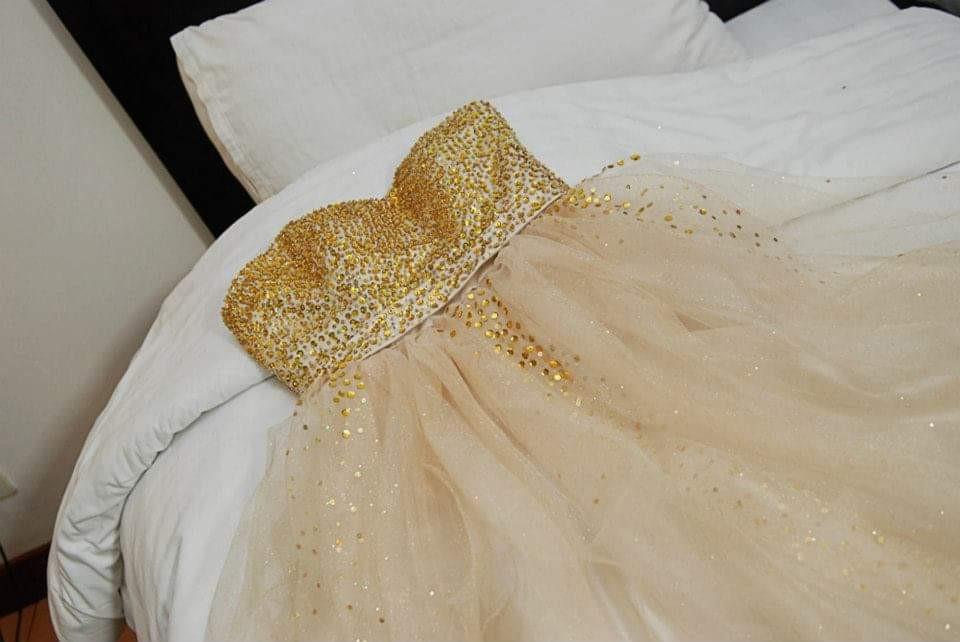 FOR RENT Gold-sequinned Debut Gown/Ball Gown, Women's Fashion, Dresses & Sets, Evening dresses & gowns on Carousell FOR RENT Gold-sequinned Debut Gown/Ball Gown, Women's Fashion, Dresses & Sets, Evening dresses & gowns on Carousell