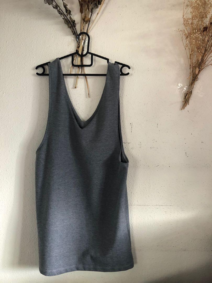 grey pinafore