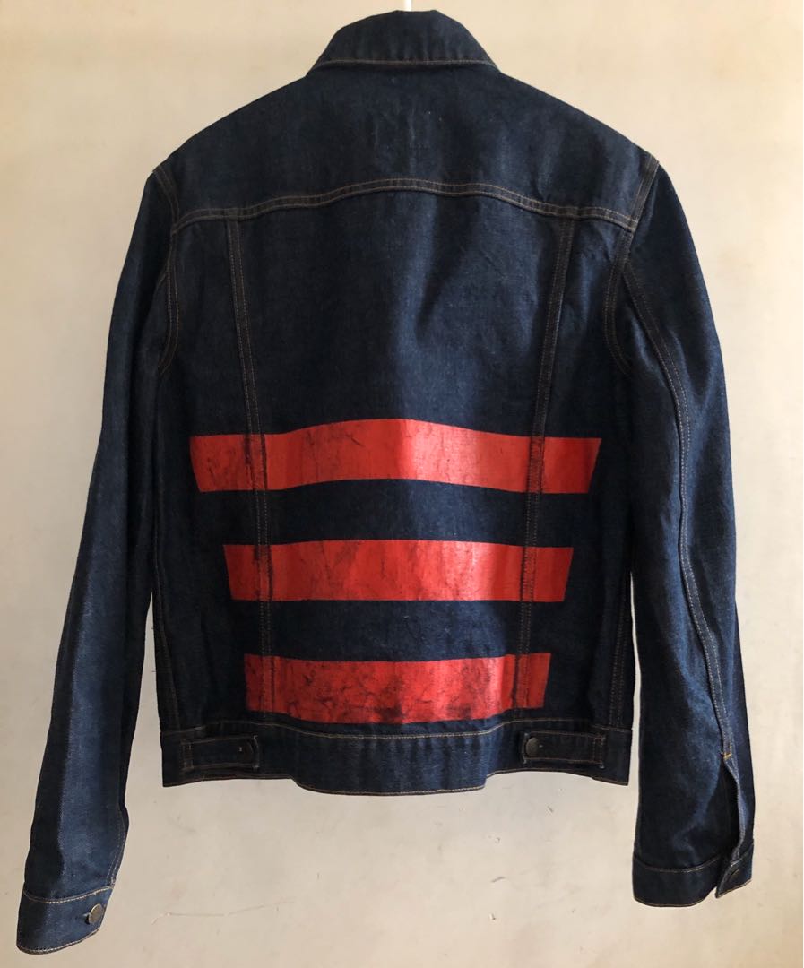 Helmut lang hotsell striped denim jacket
