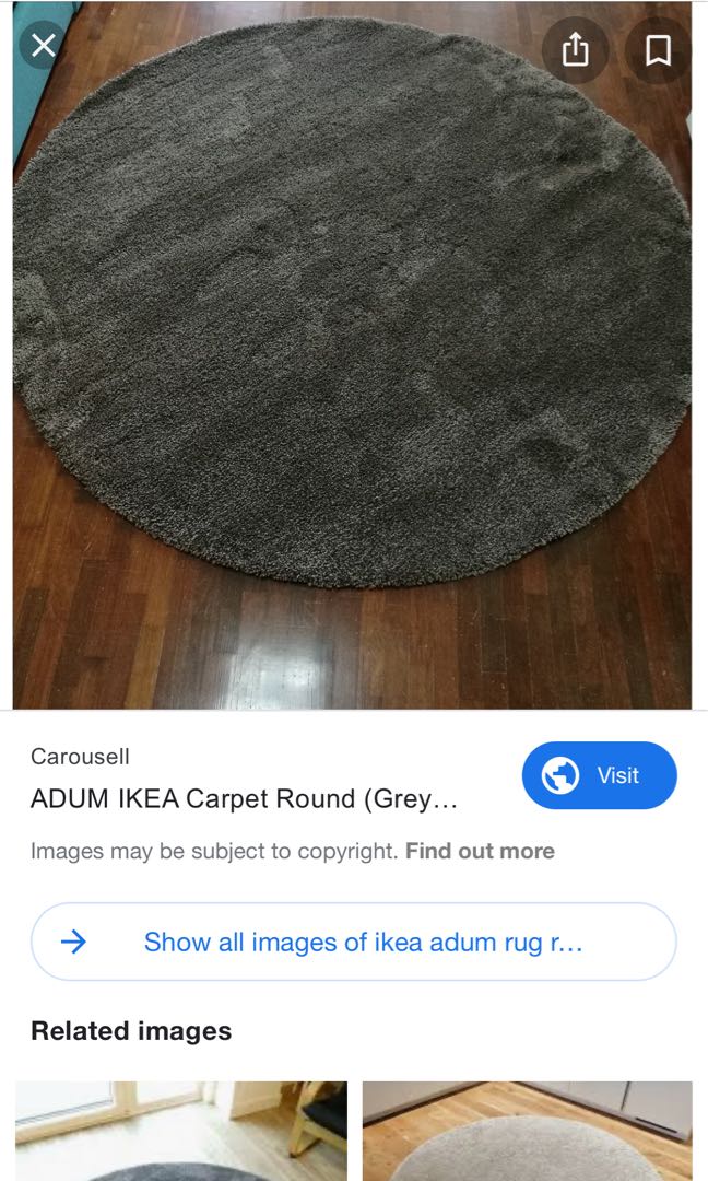 IKEA Adum Rug round, Furniture & Home Living, Home Decor, Carpets, Mats