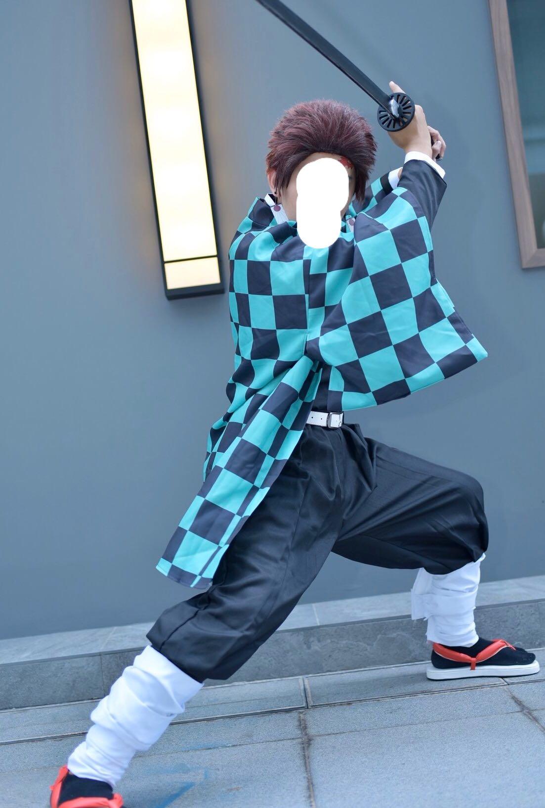 Kimetsu no yaiba demon slayer Tanjiro costume cosplay, Hobbies & Toys