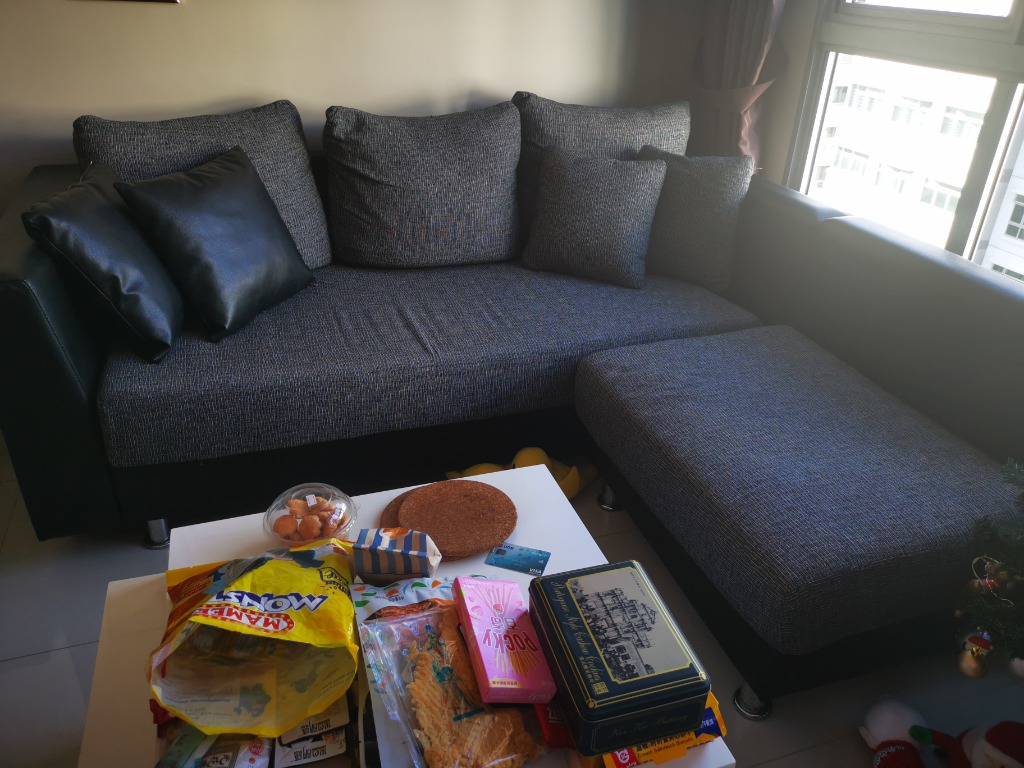 L shape sofa to give away free, Furniture & Home Living, Furniture