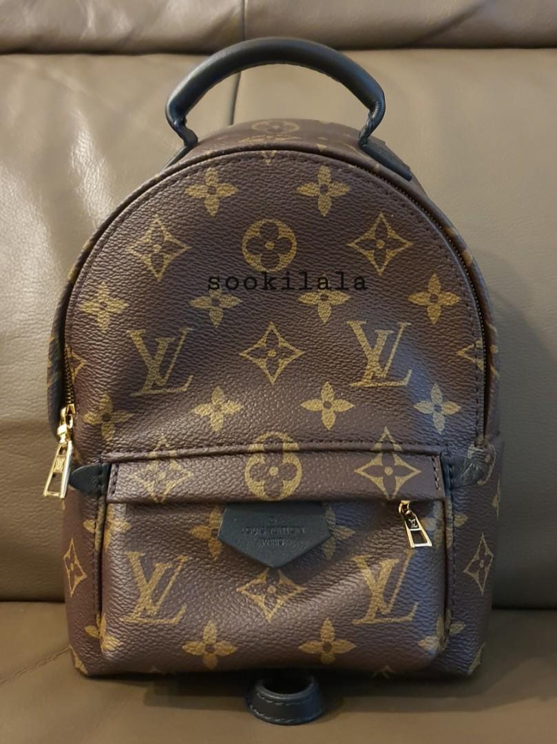 Louis Vuitton LV GHW Palm Springs Mini Backpack Rucksack Monogram Brwon  Black