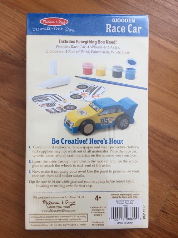 Melissa Doug Decorate Your Own Wooden Race Car Craft Kit