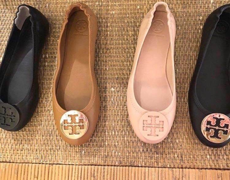 Tory Burch Minnie Travel Ballet Flat Shoes Leather from USA. LIMITED TIME  SALE ‼️ Brown, Blush Pink, Black, Women's Fashion, Footwear, Flats &  Sandals on Carousell