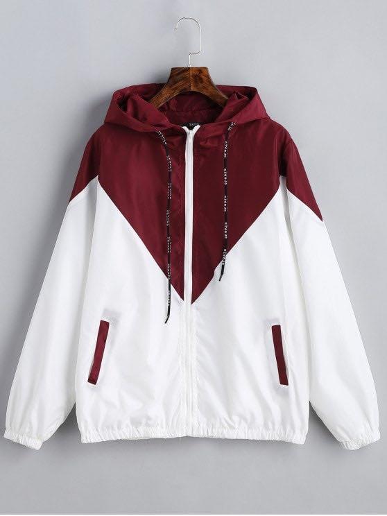 Maroon and on sale white windbreaker