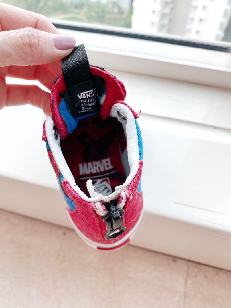 Vans Sk8 Hi Marvel Avengers Spider Man Skate Shoe For Toddler Men S Fashion Footwear Sneakers On Carousell