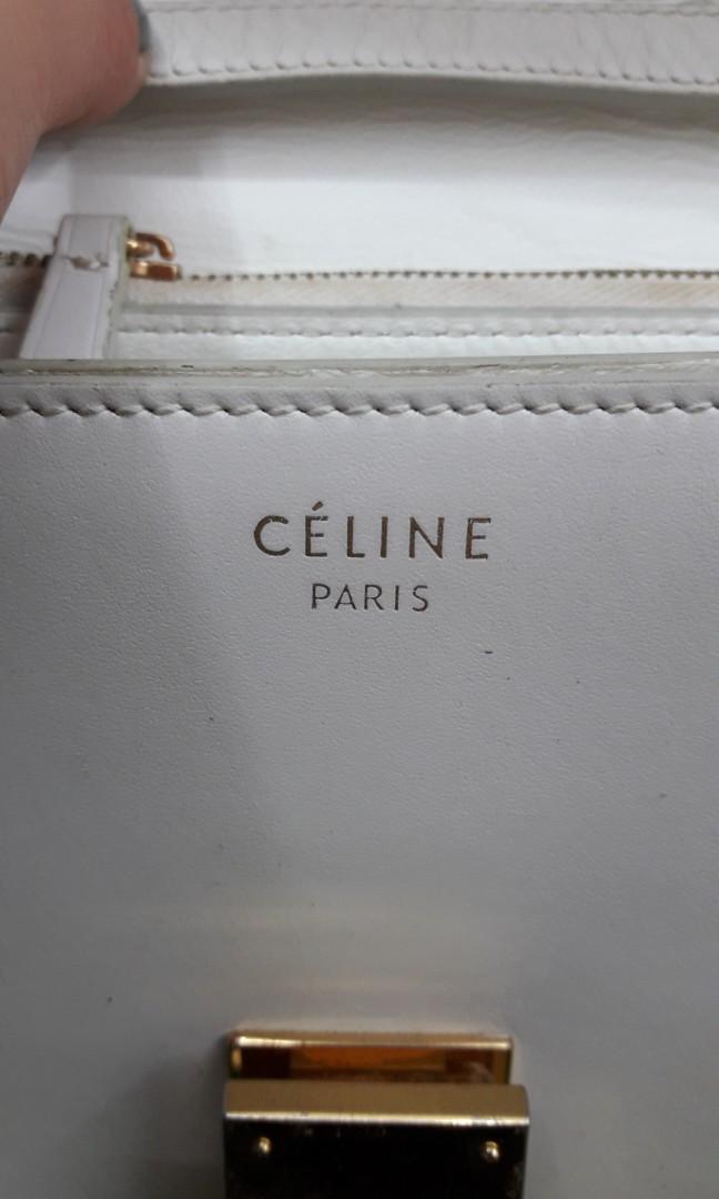 11189 - P1,500 Celine white genuine leather sling bag, Women's Fashion, Bags  & Wallets, Purses & Pouches on Carousell