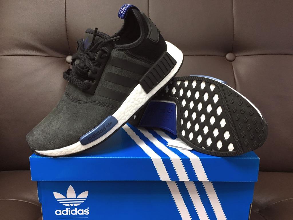 Adidas nmd womens black and blue best sale