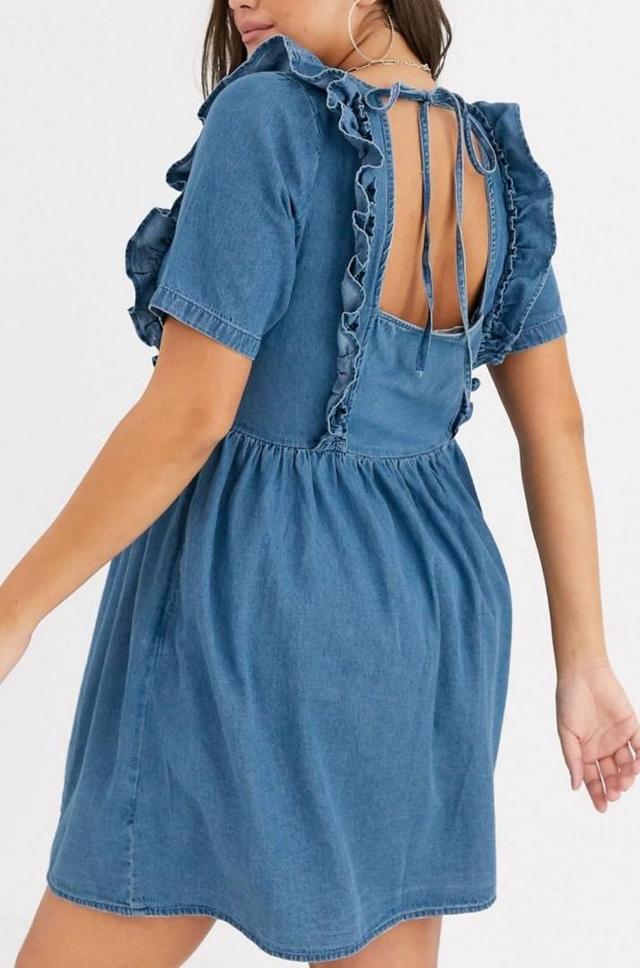 Asos Plus Size Denim Dress UK22, Women's Fashion, Muslimah Fashion, Dresses  on Carousell