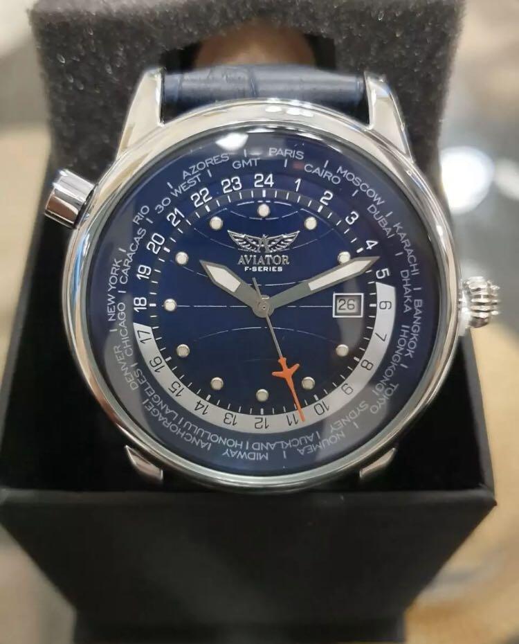 aviator gents world time watch
