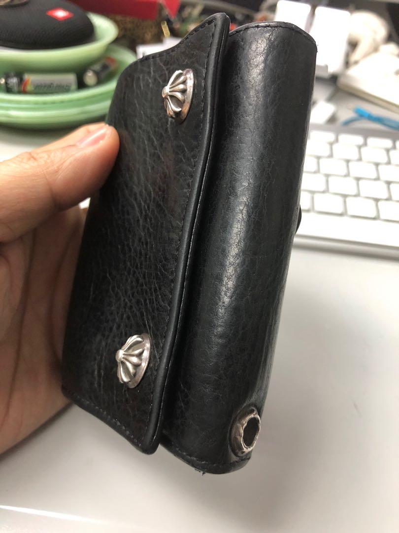 Chrome Hearts Trifold leather wallet, 名牌, 手袋及銀包- Carousell