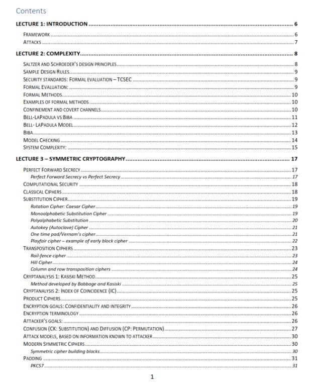 CS3235 Notes (Category: Assessment Books) located in Singapore. Submitted by hakihobbies (Listing ID 271362079, Image 1). Description: Self-collated Notes for CS3235 AY1920 Semester 1. Includes Cover Page with page listing for topics. Useful for Finals (Open Book) and includes some workings to find calculations such as modular arithmetic, index of coincidence and recursive doubling (Exponential by squaring, double-and-add) etc. Calculations are u