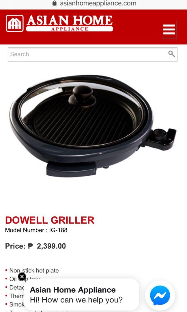 Dowell Indoor grill IG188, TV & Home Appliances, Kitchen Appliances