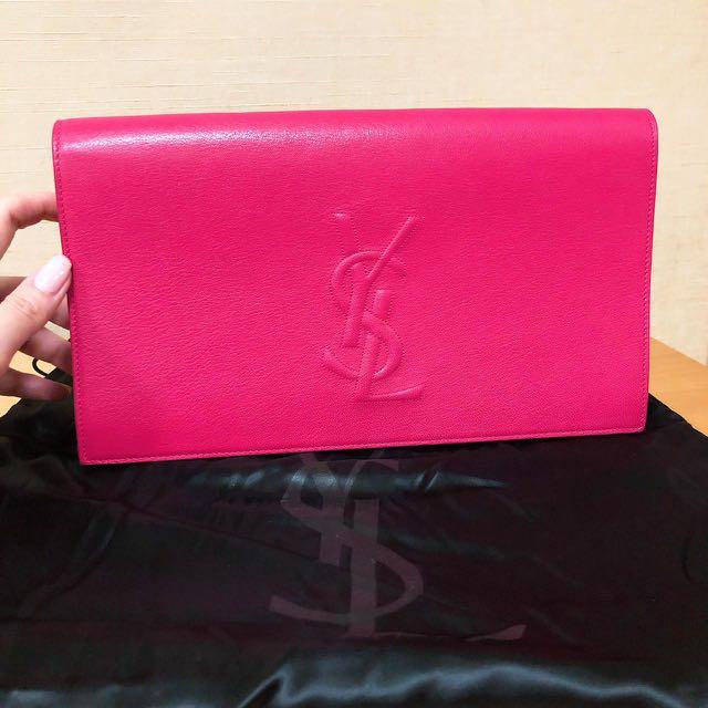 fuschia pink clutch bag