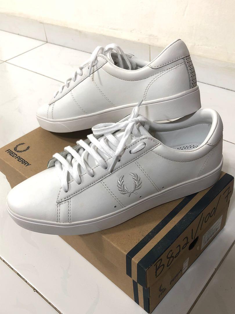 Fred perry spencer outlet leather white