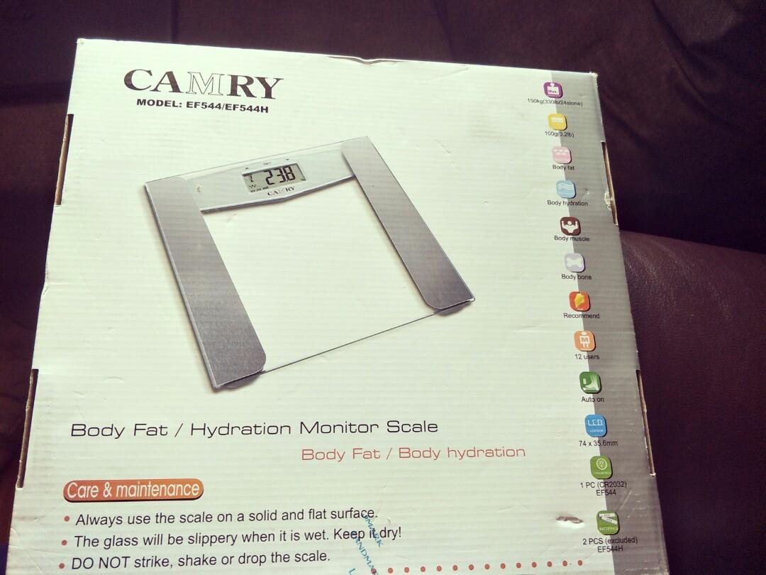 CAMRY Glass Digital Weighing Scale Body Fat Hydration Monitor Scale