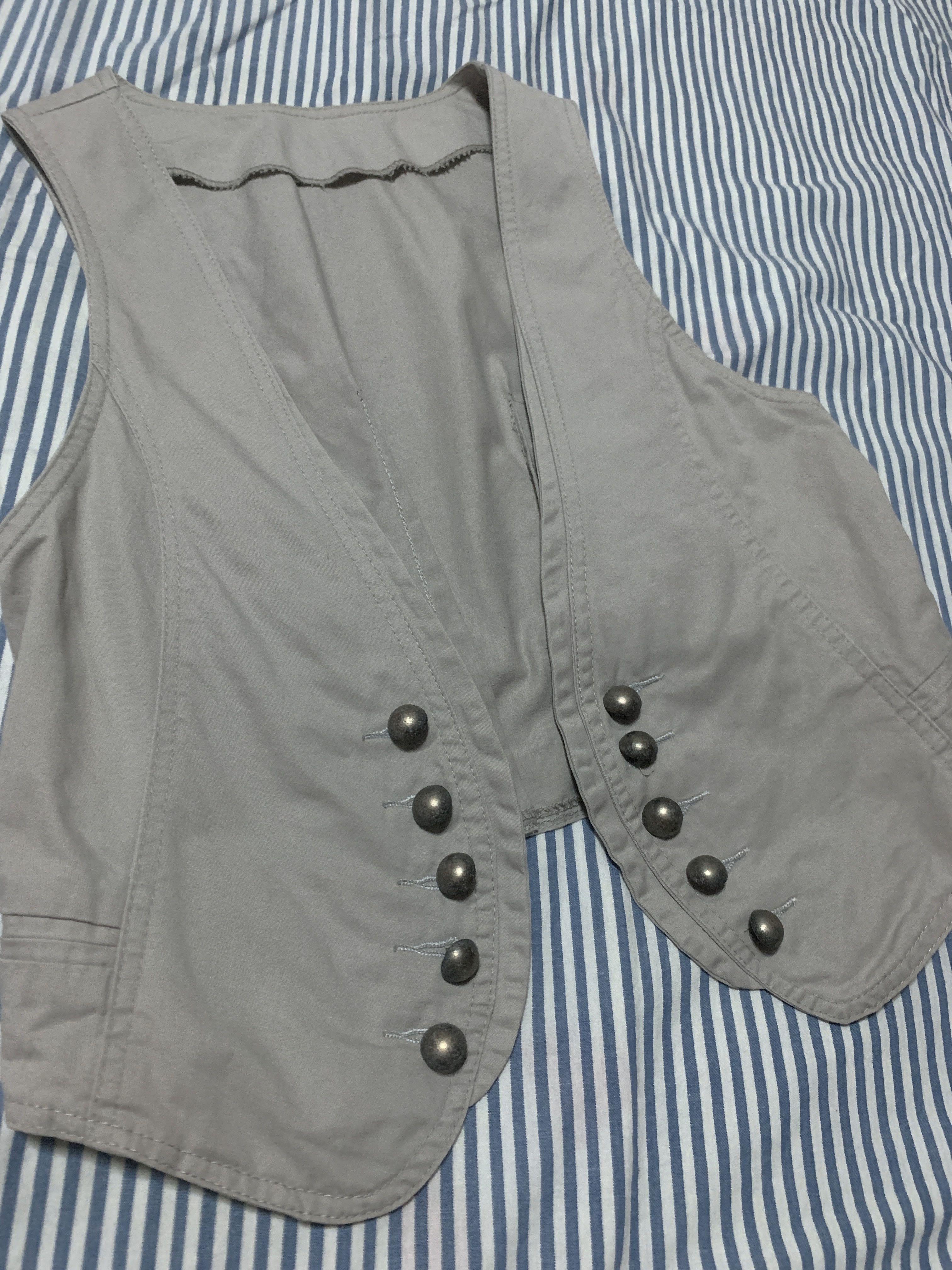 Good Quality korean Stylish studded design grey vest top casual