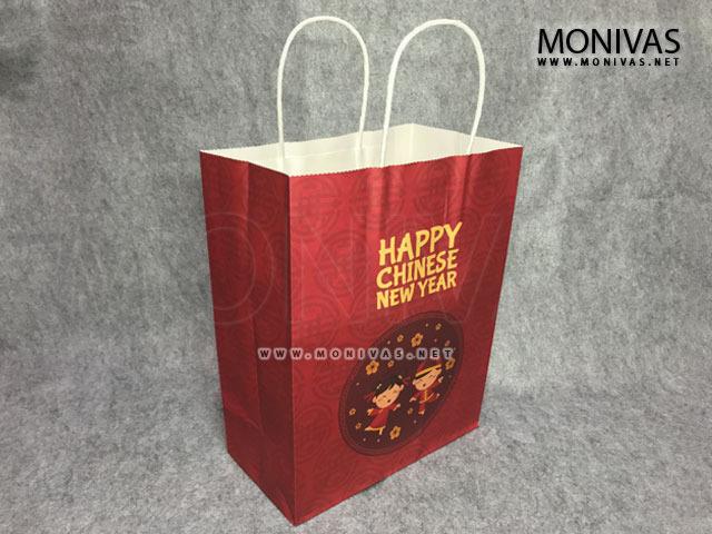 3pcs Happy Chinese New Year Paper Bag Diy Gift Packaging Carrier Design Craft Art Prints On Carousell