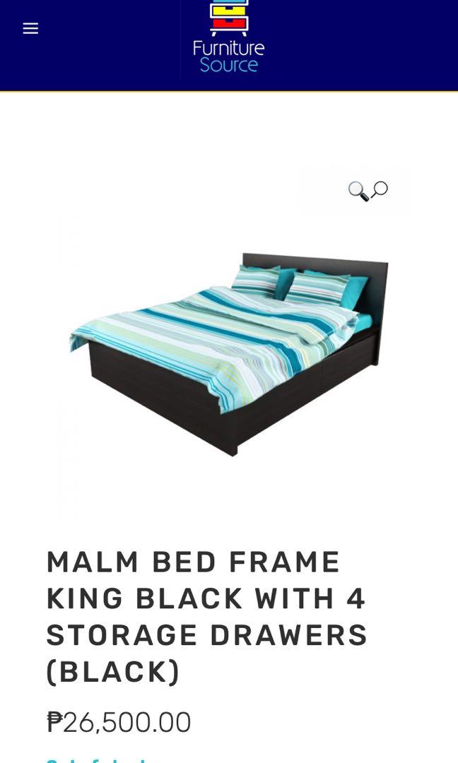 Ikea Malm King Bed With 4 Drawers Black Brown Home Furniture Fixtures Beds Mattresses On Carou Ikea Malm King Bed With 4 Drawers Black, Ikea Malm Black Brown Queen Size Bed Frame