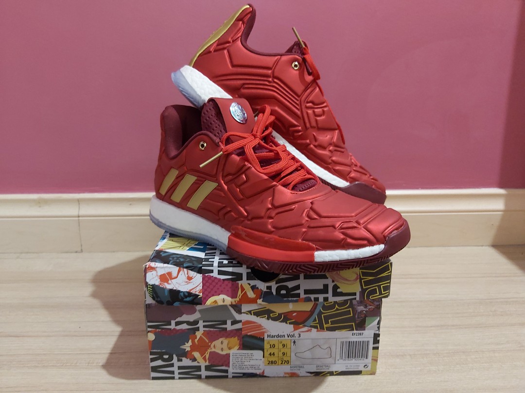 Marvel x Adidas Harden Vol. 3 Iron Man US 10 UK 9.5 Men s Fashion Footwear Sneakers on Carousell