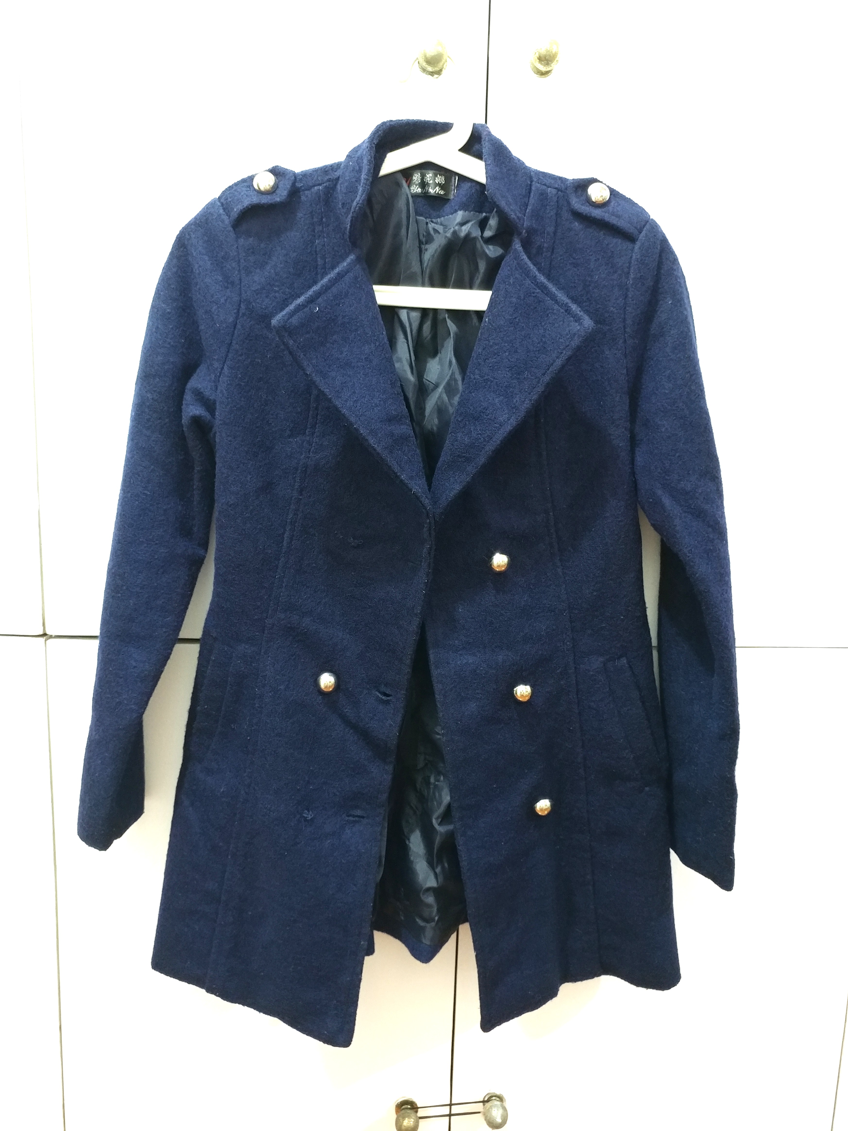 Navy blue wool coat, Women's Fashion, Coats, Jackets and Outerwear on ...