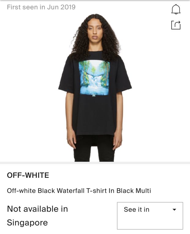 Off white waterfall tee top