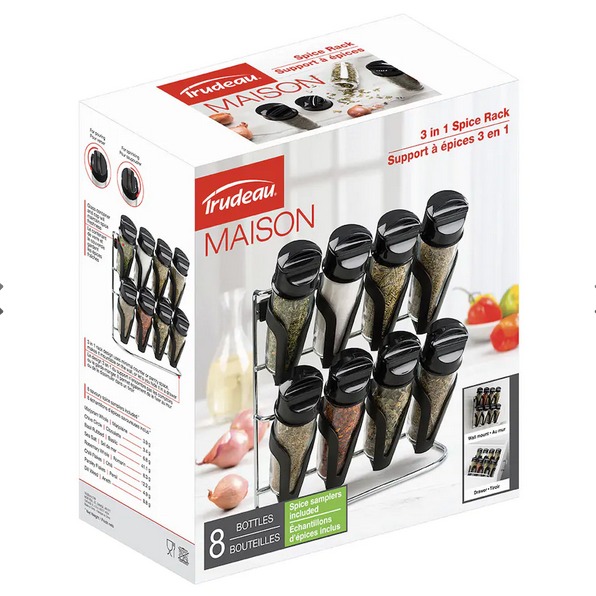 spice rack Trudeau 8PC spice jar spice stand spices included wall mount ...
