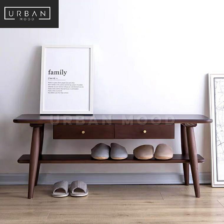 Wynne Rustic Solid Wood Hallway Bench Furniture Shelves Drawers On Carousell