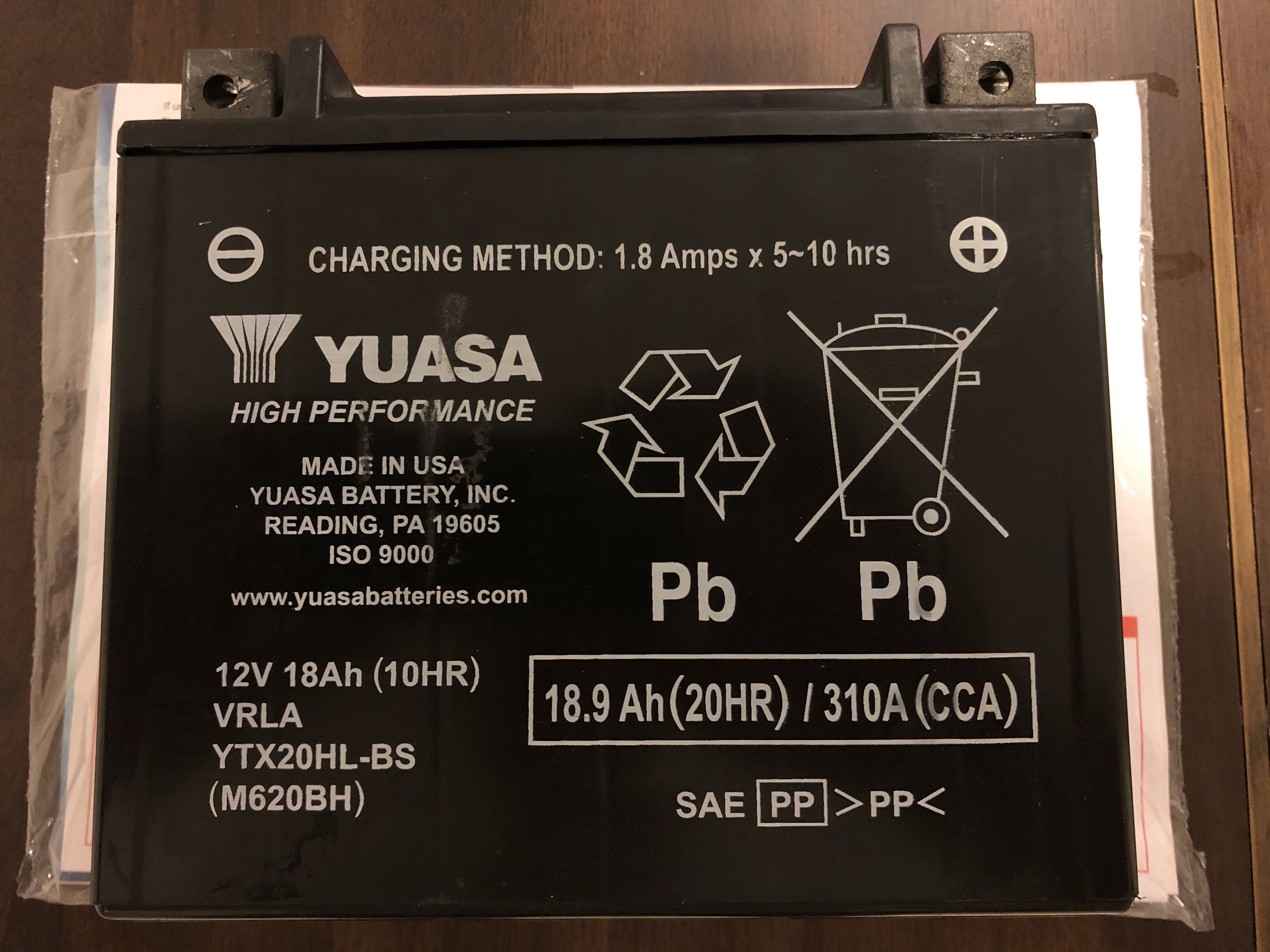 Yuasa YTX 20 HLBS Battery Harley Davidson Softail, Motorcycles