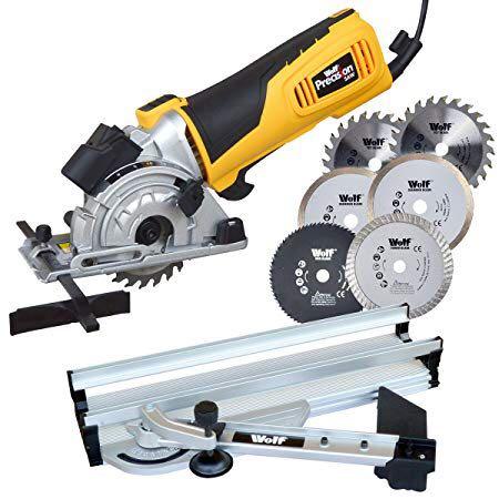 00399 Wolf 600w 240v 89mm Precision Plunge Saw Mitre Base With