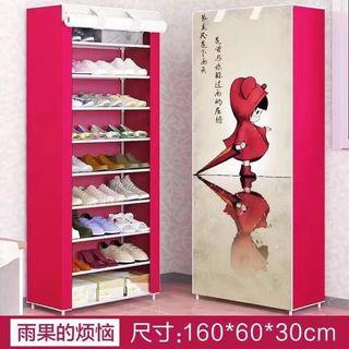 3D 9 Layer Single Shoe rack - Single - Red Girl w/ Umbrella