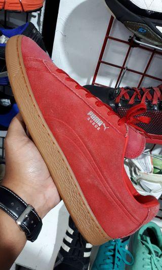 puma suede red gum sole