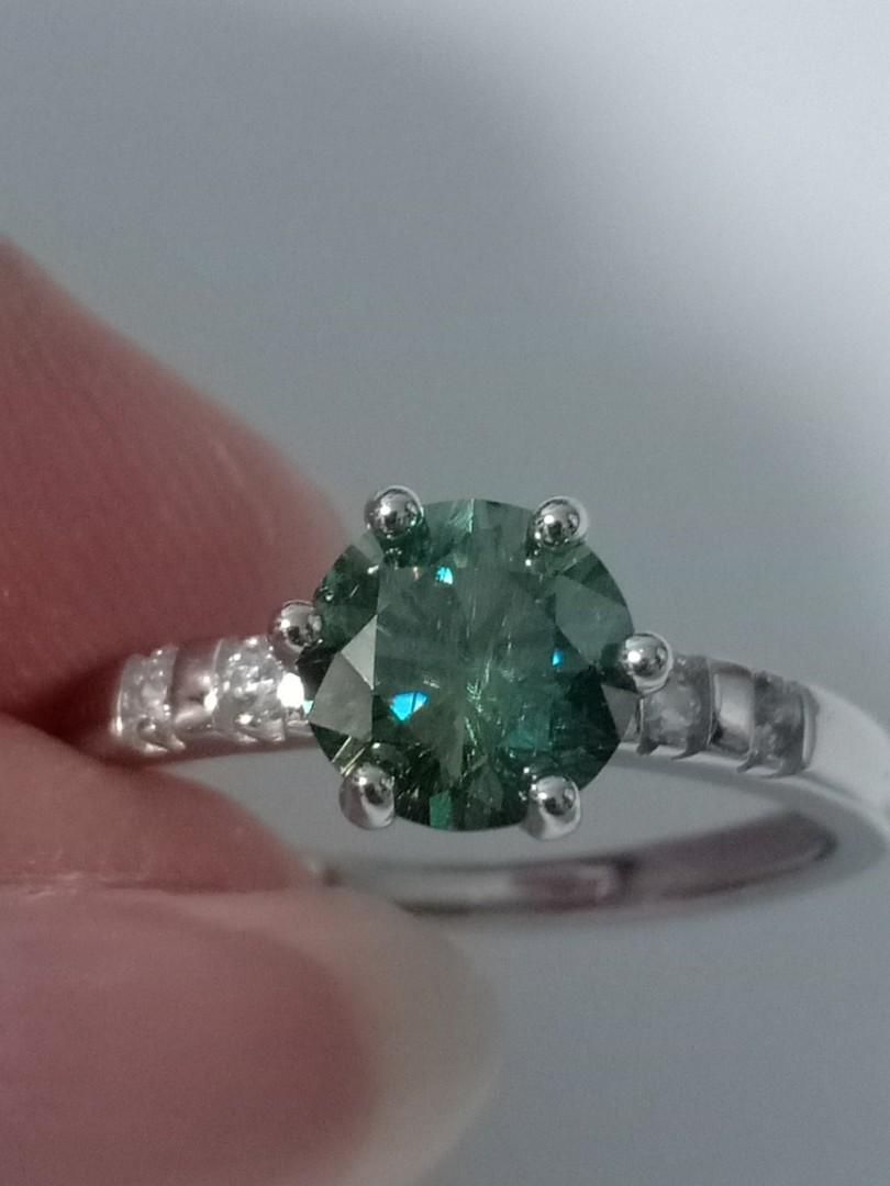 Dark green moissanite discount