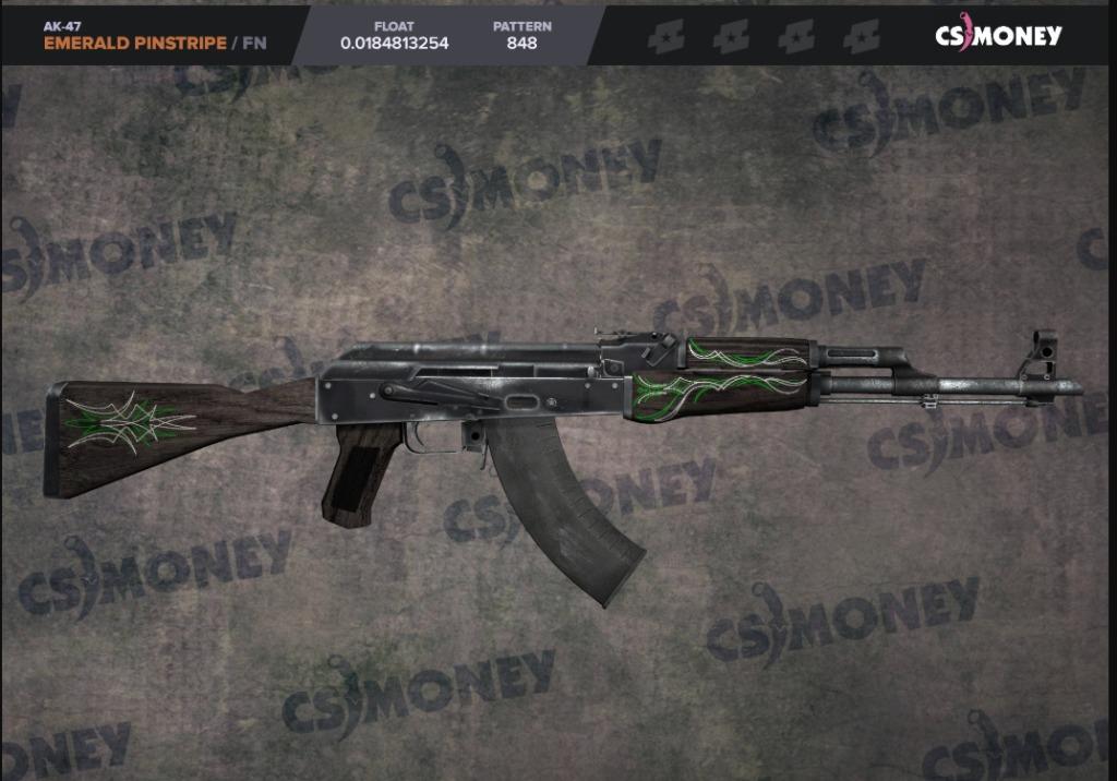 Ak 47 Emerald Pinstripe Factory New Toys Games Video Gaming Video Games On Carousell To be able to grab an intricate skin like the frontside misty for this emerald pinstripe is a simple but sophisticated skin with dark wood textures and tantalising. ak 47 emerald pinstripe factory new
