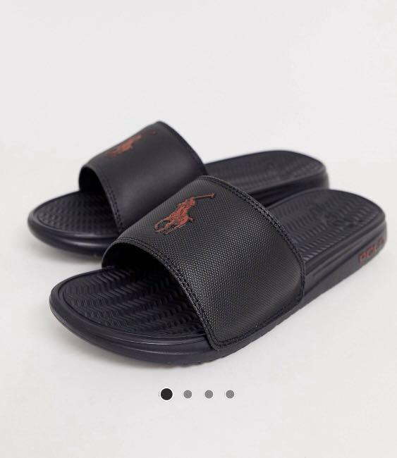 white ralph lauren sliders