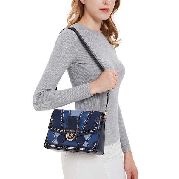 Jessie large suede and shop leather patchwork shoulder bag