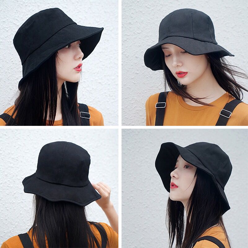 Black bucket hat korean Clearance