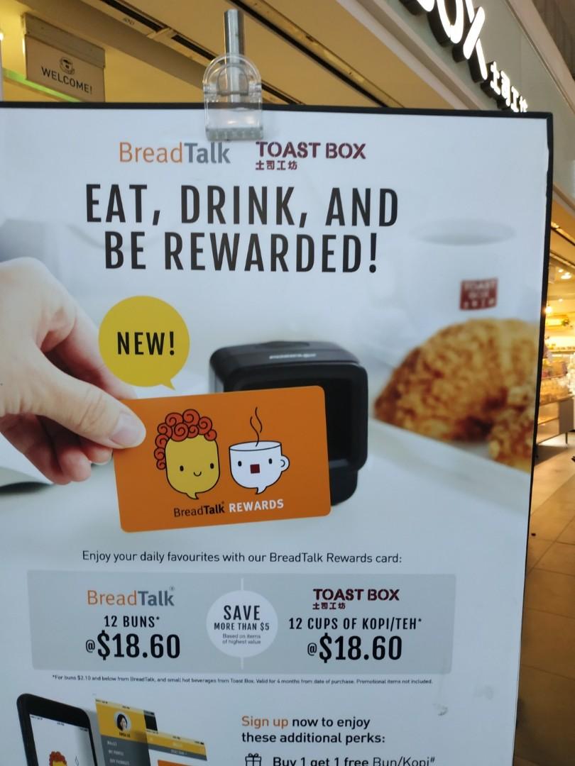 Brand new BreadTalk rewards card with stored value of $20 #MRTBishan ...