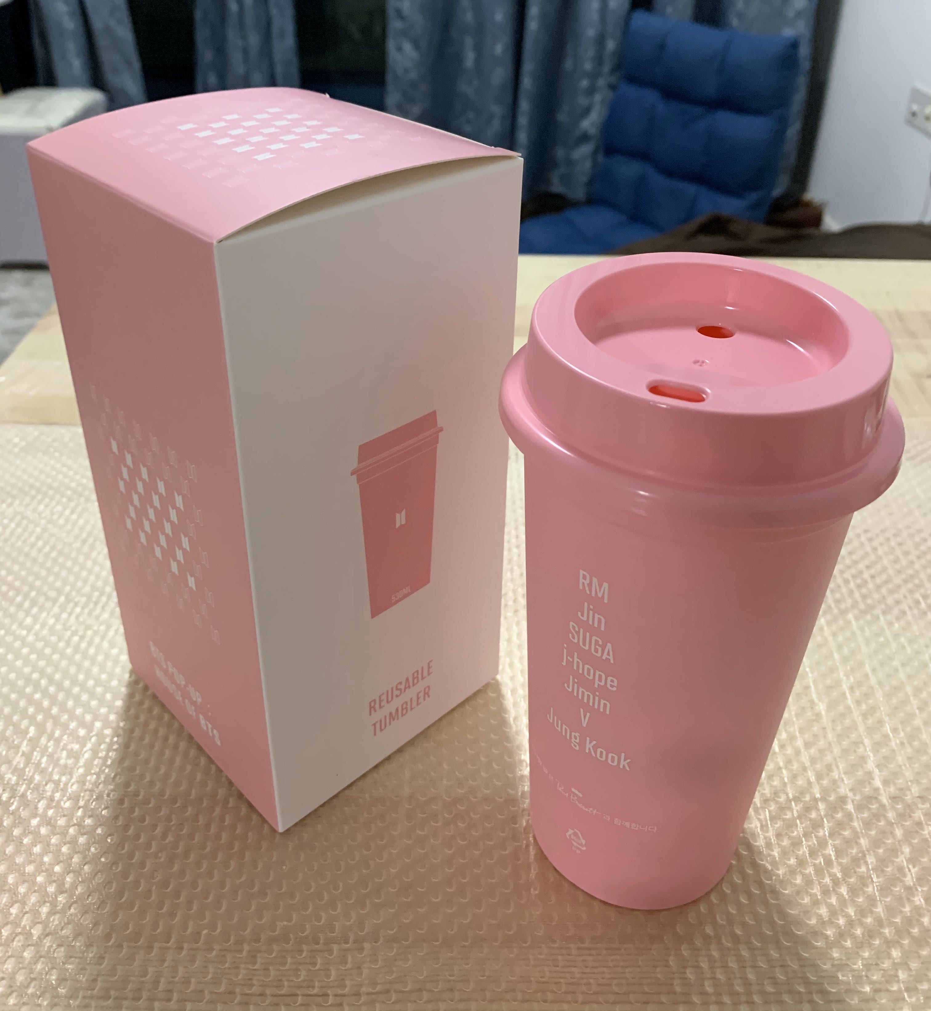 [NEW] BTS Pop-Up House of BTS Reusable pink tumbler