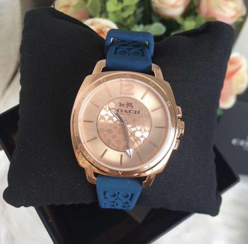 Coach Mini Boyfriend Signature Blue Strap Watch 14502095