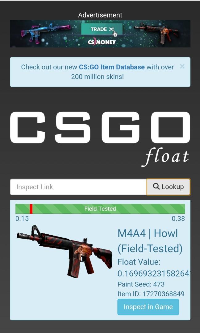 Csgo M4A4 Howl FT 0.17 fv low float, Video Gaming, Gaming Accessories