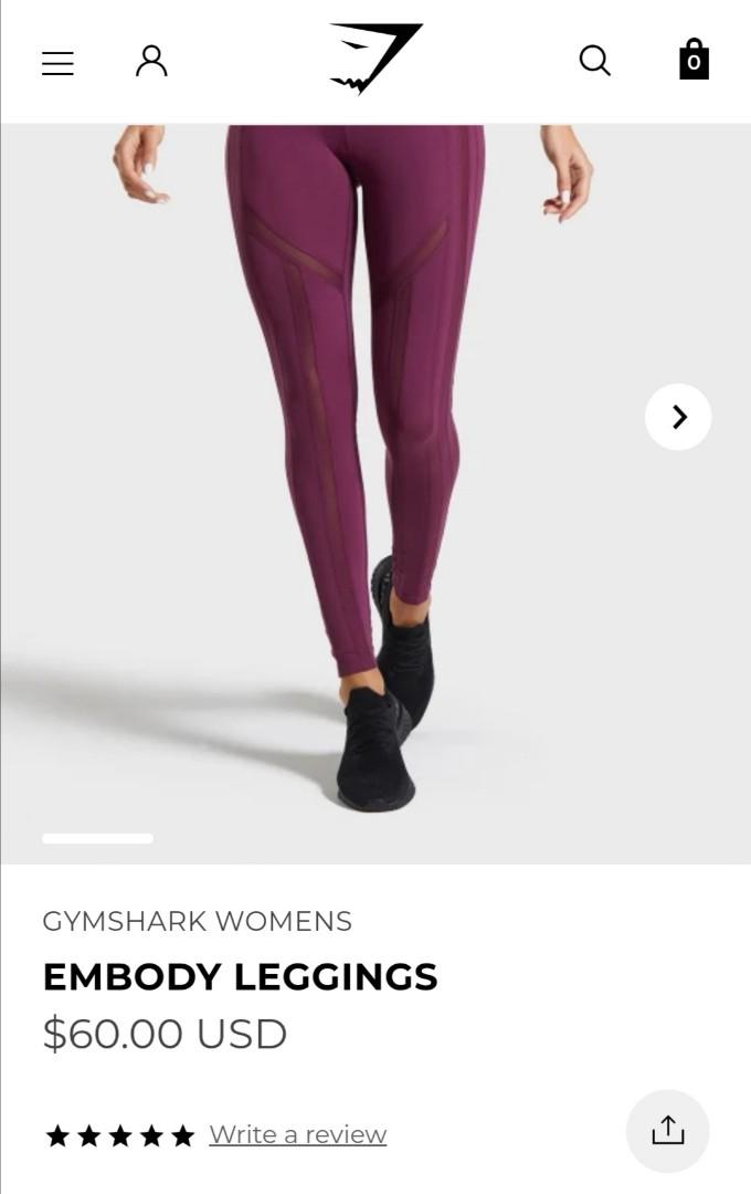 Gymshark Embody Leggings in Dark Ruby Size M Women s Fashion Activewear on Carousell