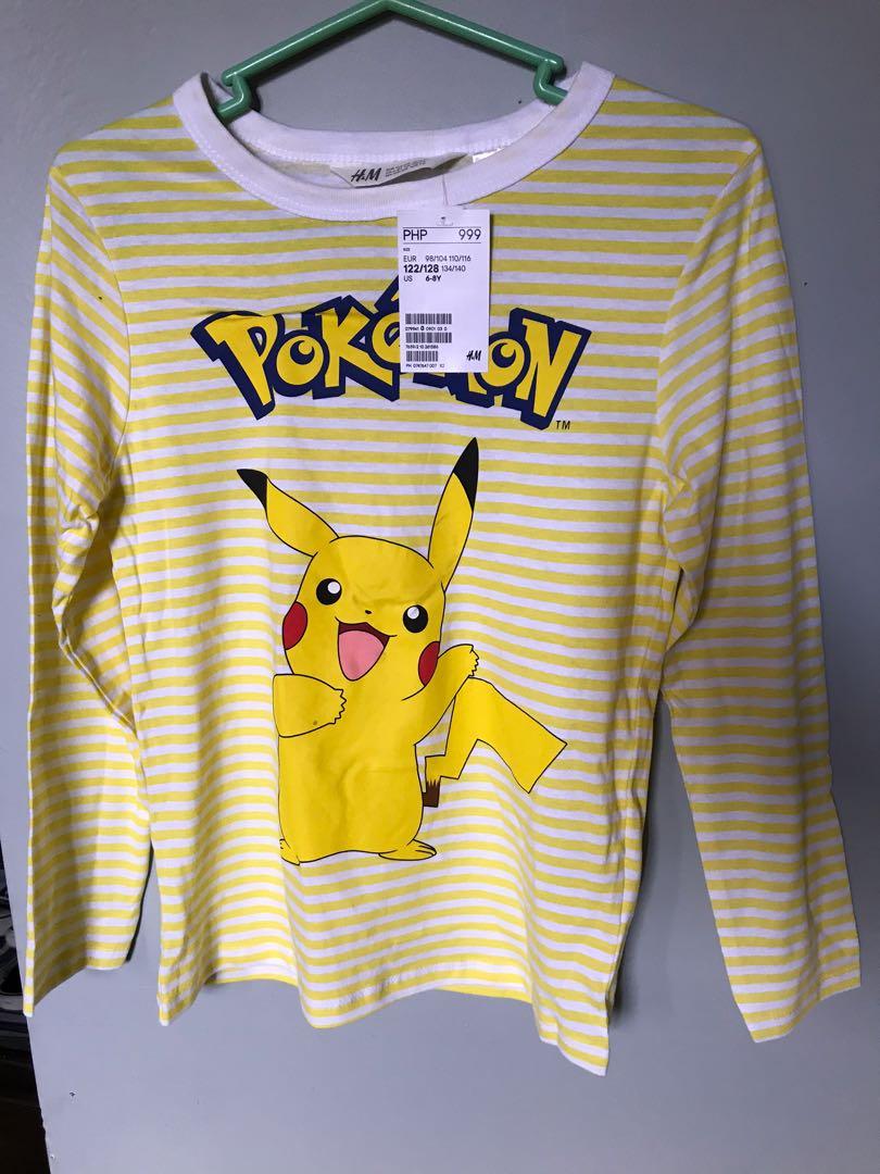 H M Pokemon Long Sleeve 350 For Both Babies Kids Babies Kids Fashion On Carousell