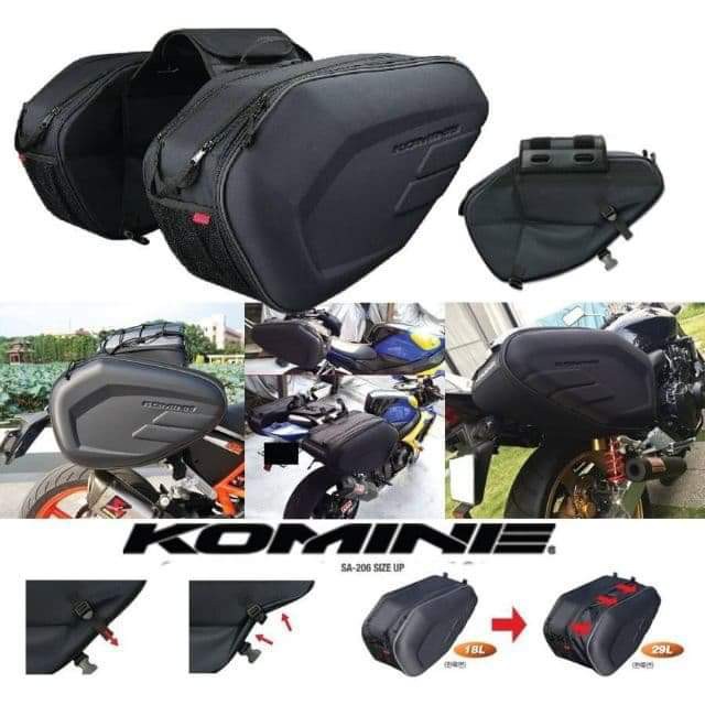 Original Komine Saddle Bag, Motorcycles, Motorcycle Accessories on Carousell